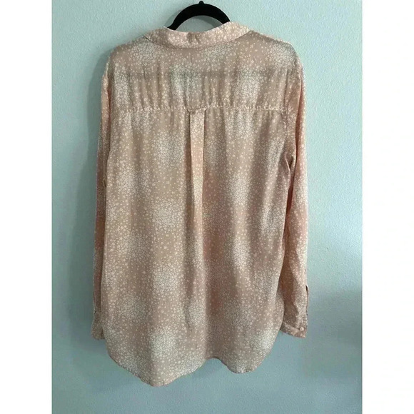 Boden Linen Cotton Button Down Abstract Floral Pink White 14 - Picture 7 of 7